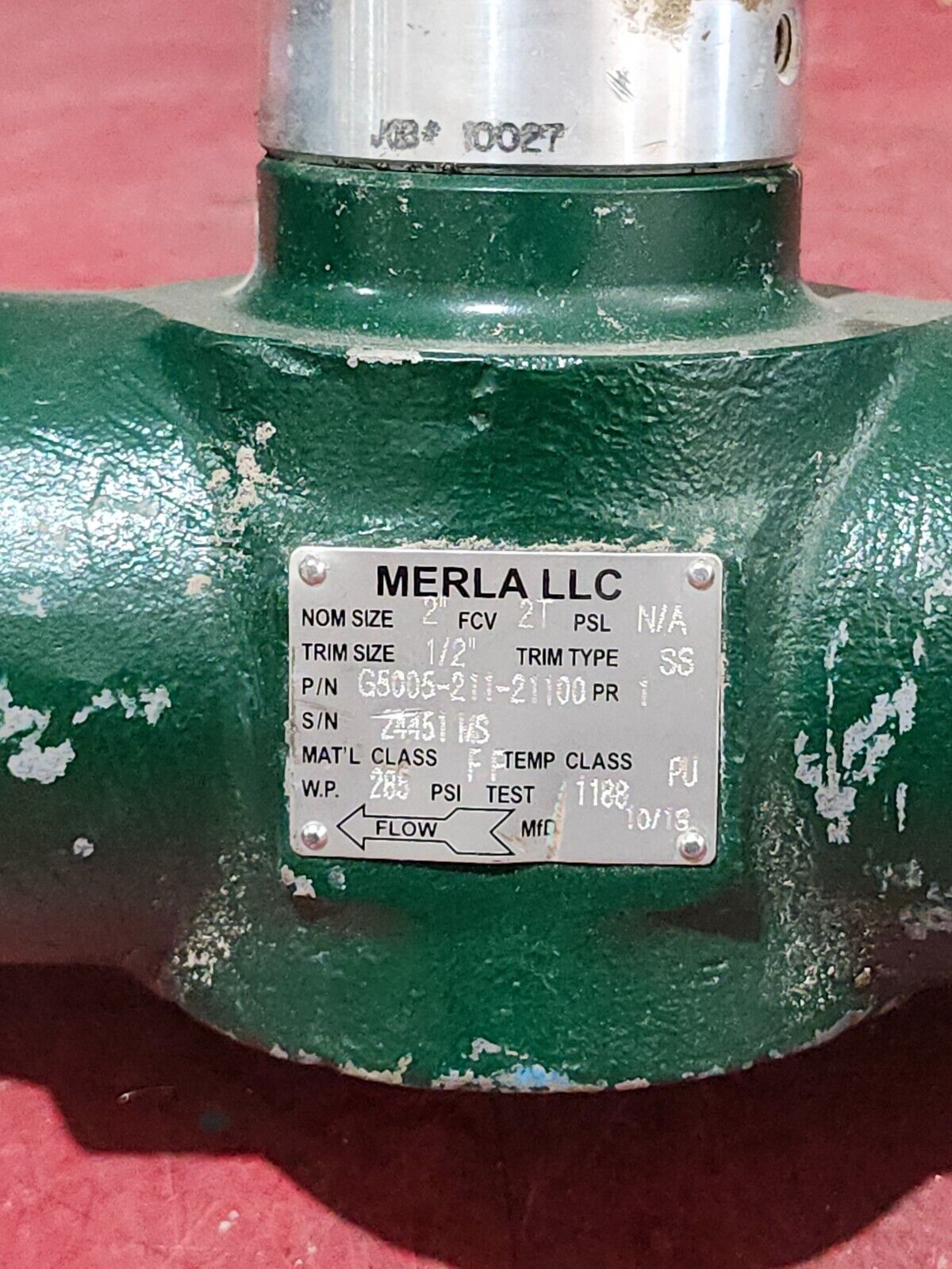 NEW NO BOX MERLA VALVE 2'' NOM SIZE 1/2'' TRIM SIZE G5005-211-21100