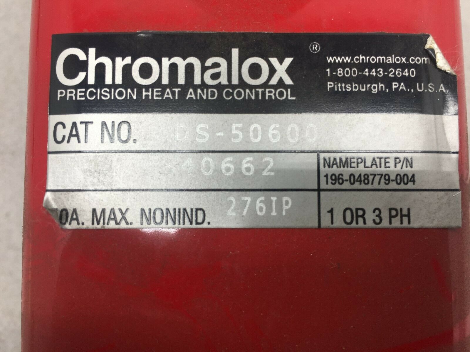NEW NO BOX CHROMALOX PREISION HEAT TAPE CONTROL DS-50600 / 40662 / 276IP