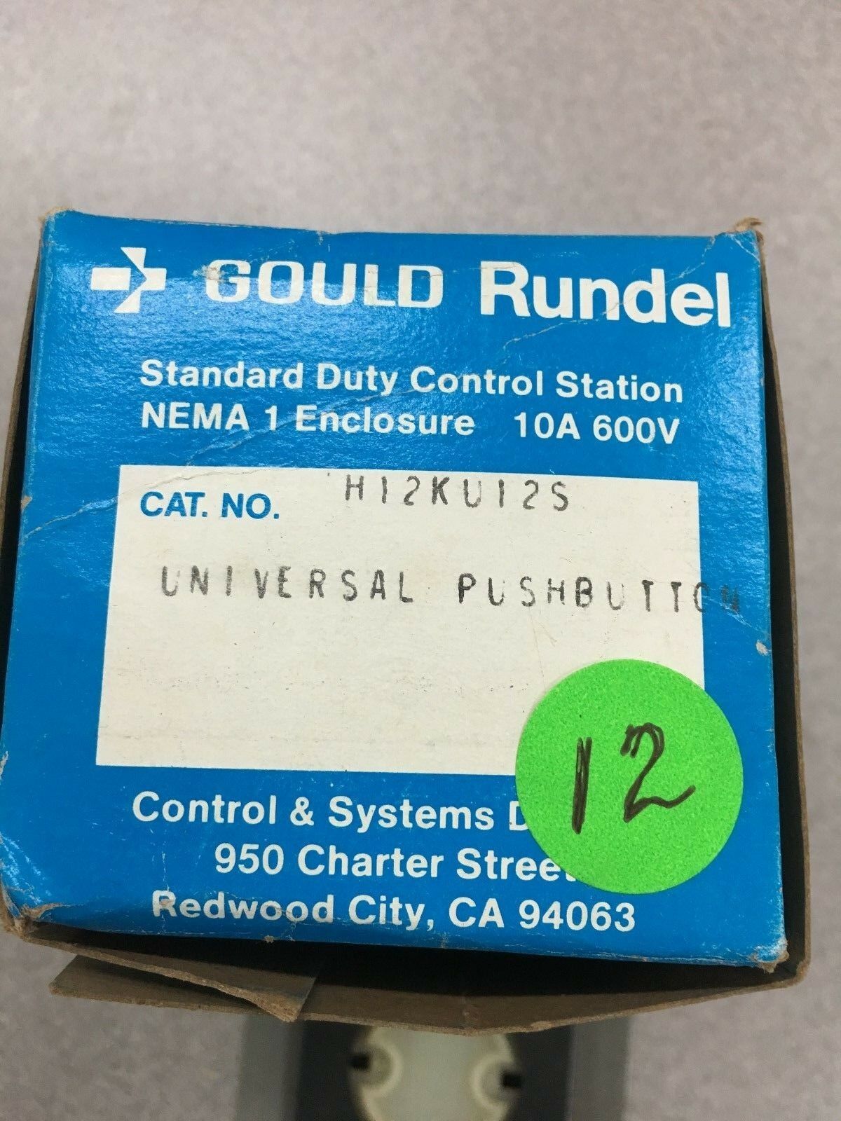 NEW IN BOX GOULD UNIVERSAL PUSHBUTTON STANDARD DUTY CONTROL STATION H12KU12S