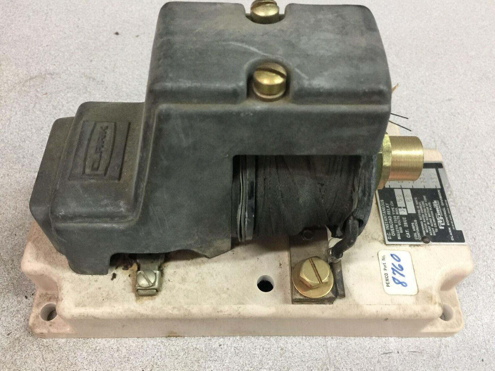 NEW CLARK DC 68 CONTUNUOUS COIL AMPS INSTANTANEOUS OVERLOAD RELAY 28UI3-68