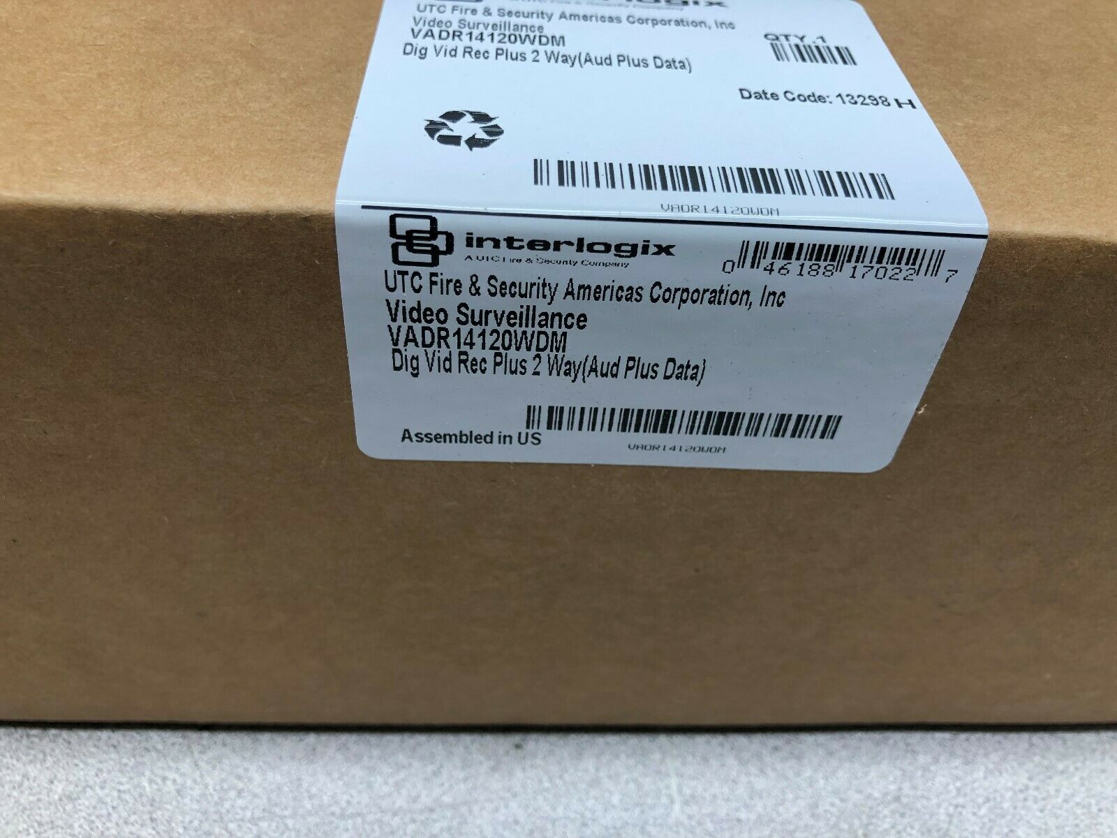 NEW IN FACTORY SEALED BOX INTERLOGIX VIDEO RECEIVER/AUDIO DATA TRANSCEIVER VADR1