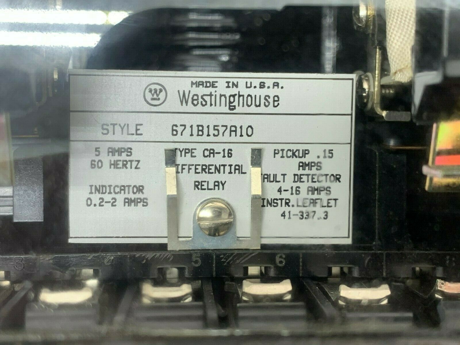 NEW NO BOX WESTINGHOUSE TYPE CA-16 RELAY 671B157A10