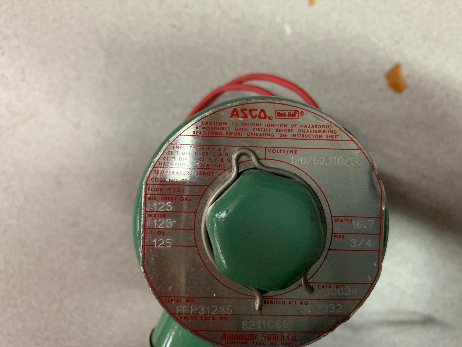 NEW NO BOX ASCO VALVE 821C88