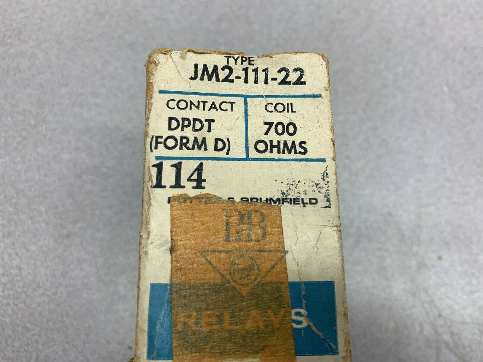 NEW RIPPED BOX POTTER AND BRUMFIELD RELAY JM2-111-22