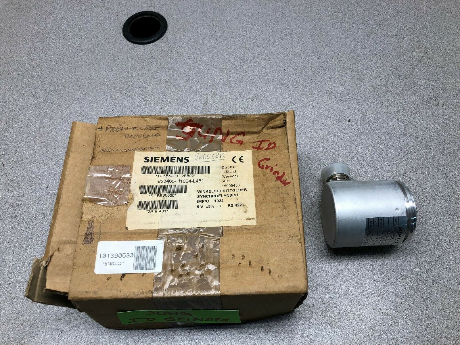NEW IN BOX SIEMENS 1024 PPR 6MM SHAFT INCREMENTAL ENCODER 6FX2001-2EB02