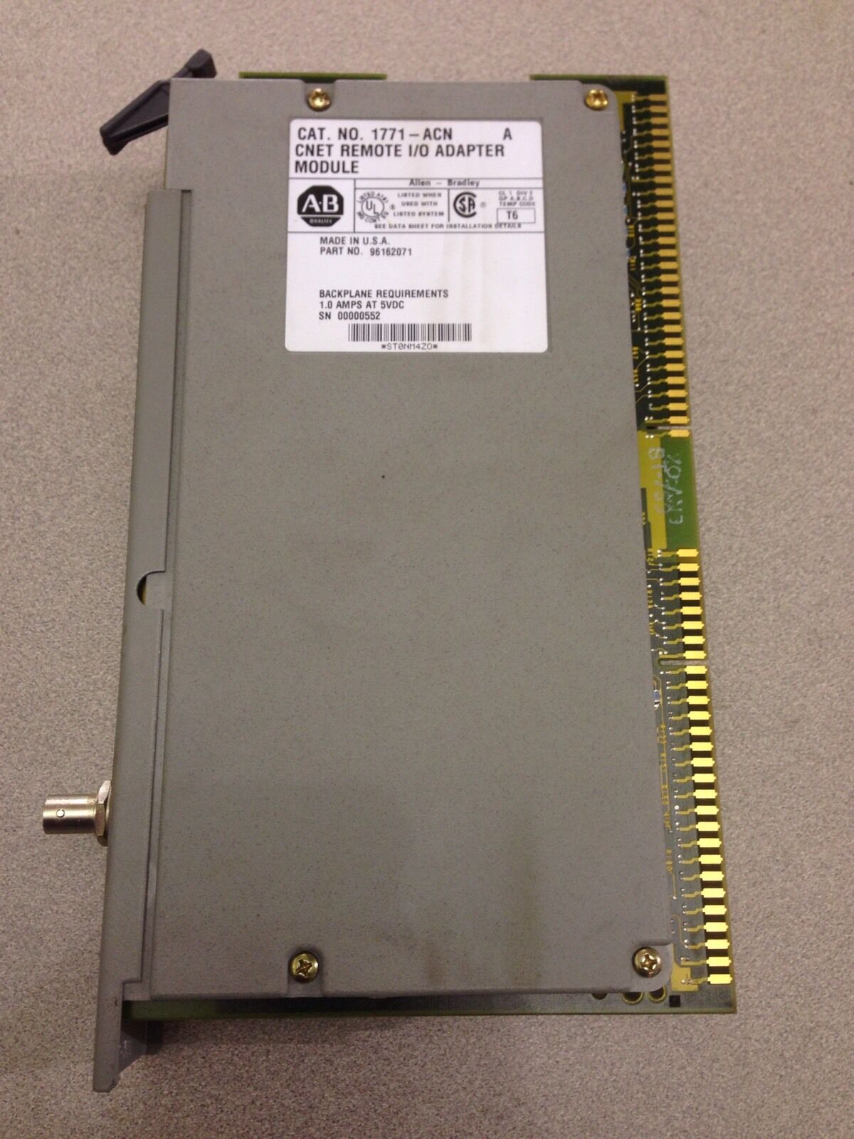 USED ALLEN-BRADLEY PLC-5 CNET REMOTE ADAPTER MODULE 1771-ACN SERIES A