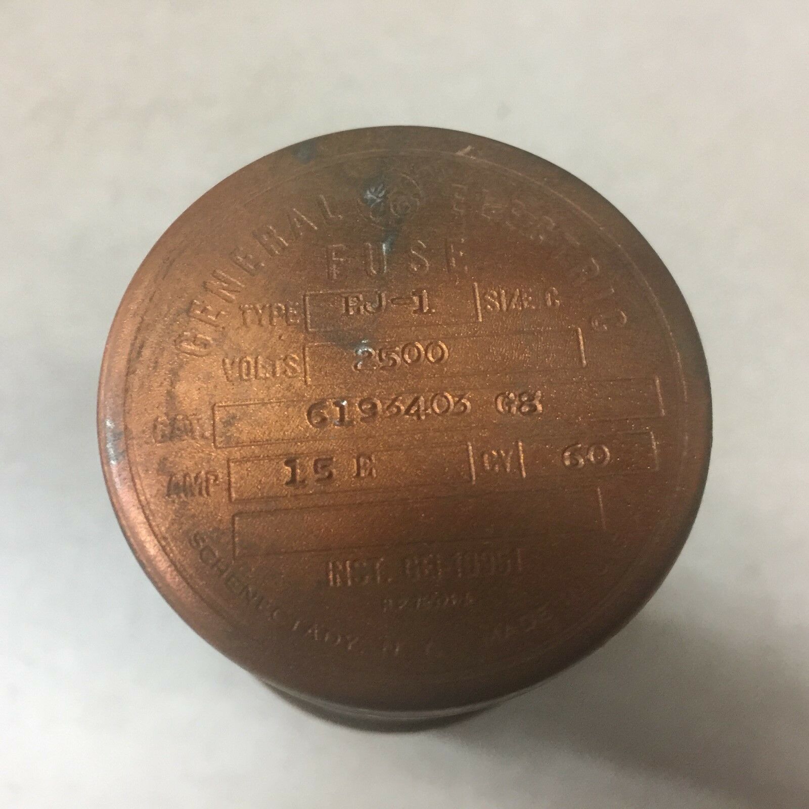 NEW NO BOX GE 2500V 15 AMP TYPE FJ-1 SIZE C FUSE 6196403 G8