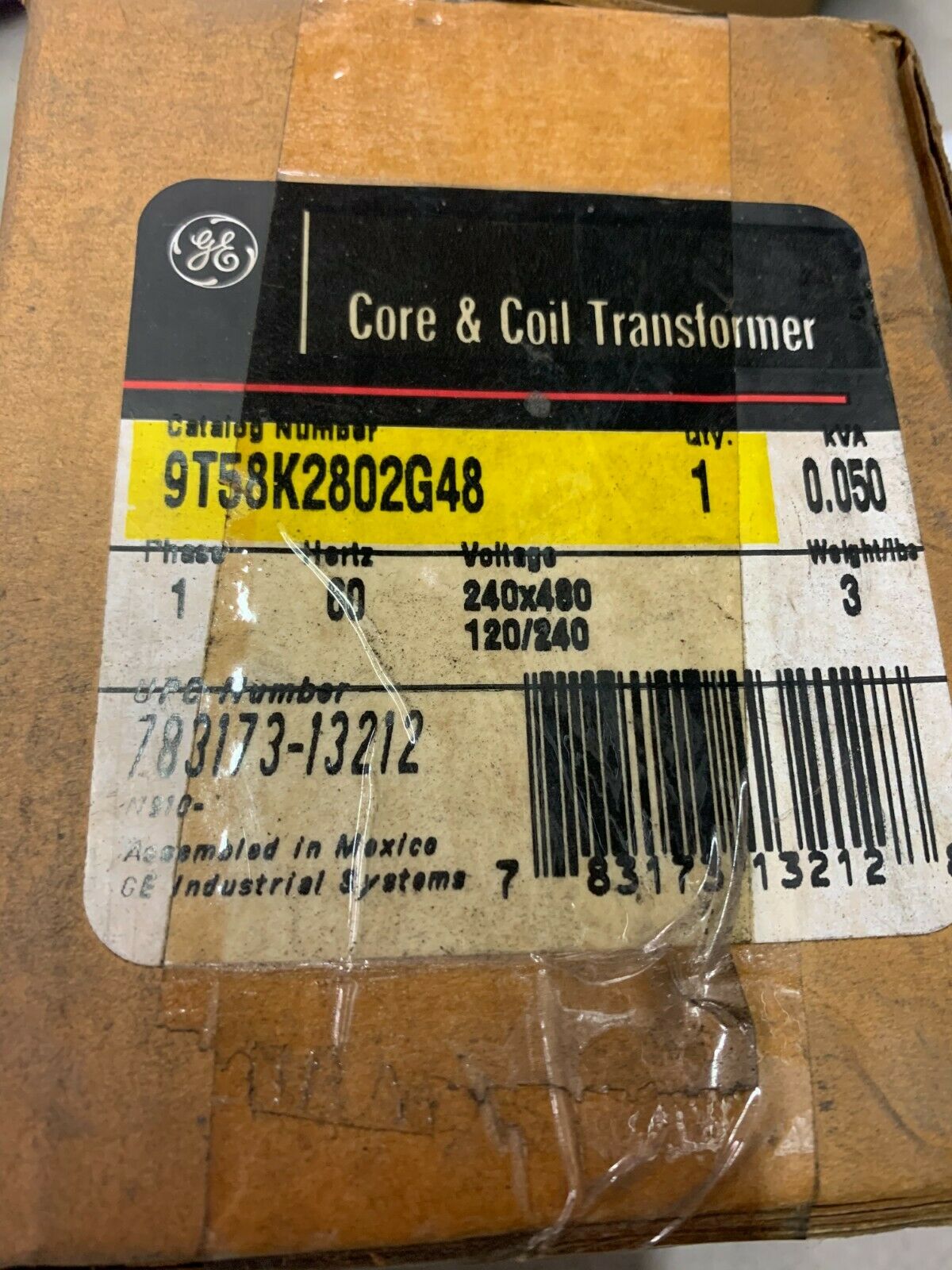 NEW IN BOX GE TRANSFORMER 9T58K2802G48