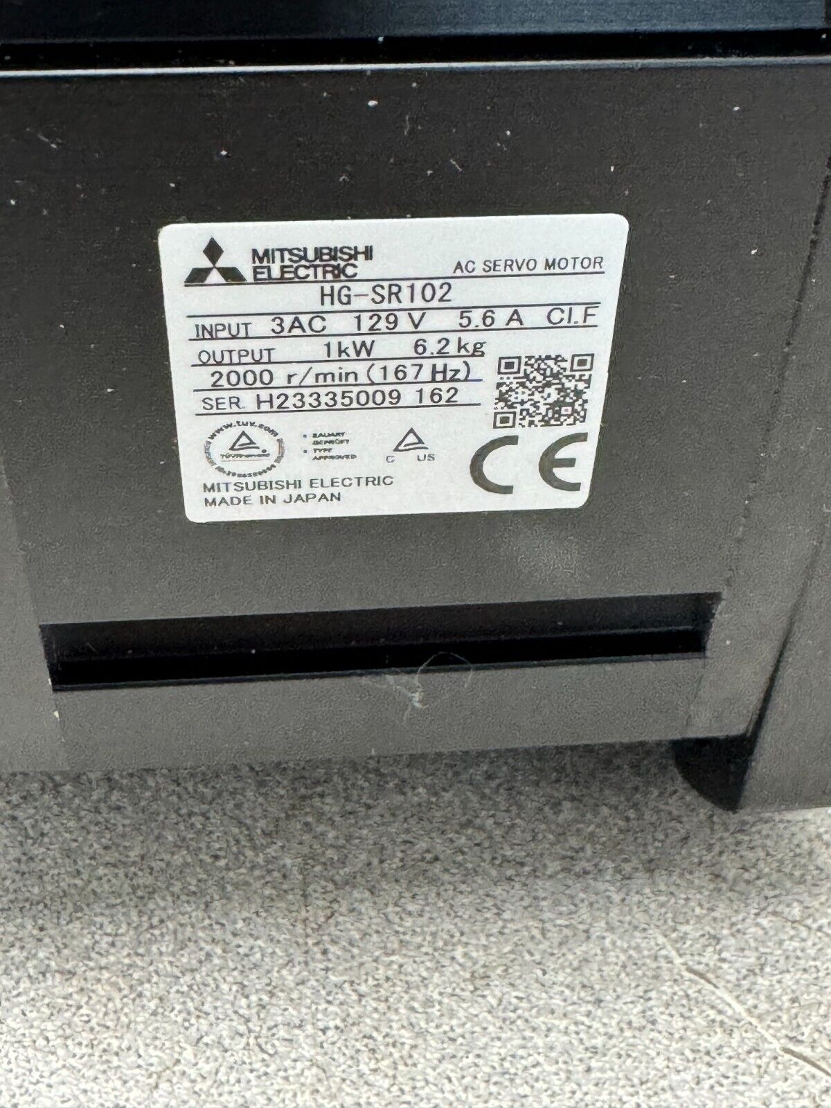 NEW MITSUBISHI ELECTRIC AC SERVO MOTOR HG-SR102 *TENNESSEE STOCK*
