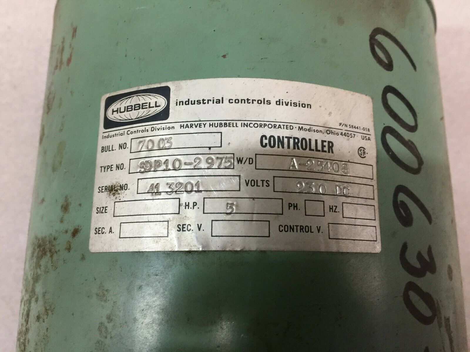 NEW NO BOX HUBBELL 250VD ROTORY CONTROLLER 7003 SDP10-2975