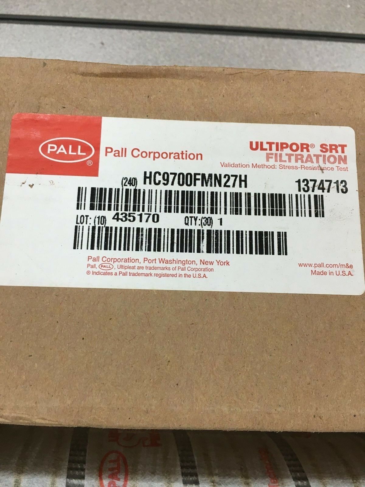 NEW IN BOX PALL FILTER ELEMENT HC9700FMN27H