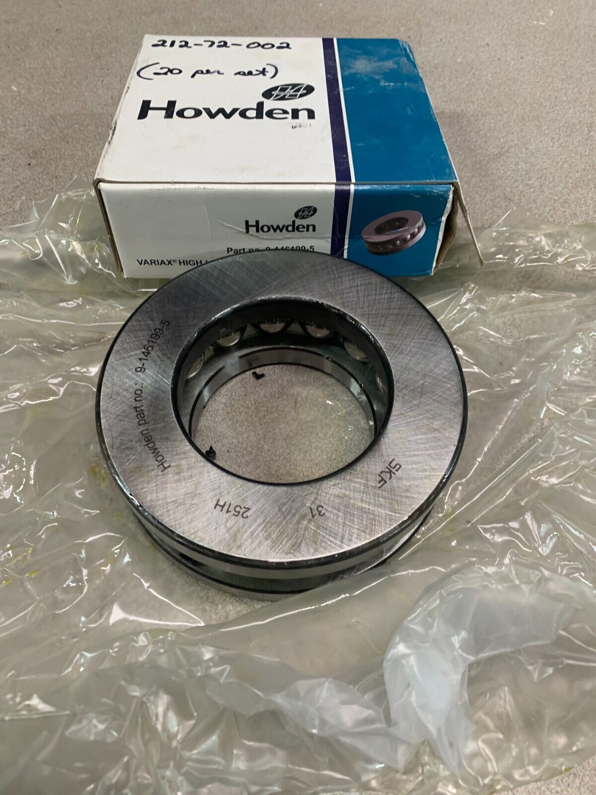 NEW IN BOX HOWDEN VARIAX HIGH LOAD BLADE BEARING 9-146199-5 SKF 31 251H