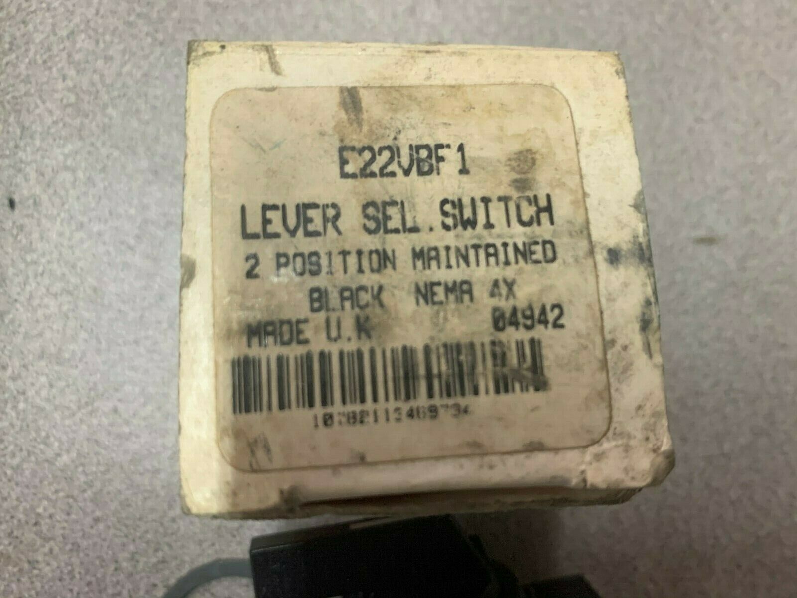 LOT OF 2 NEW IN BOX CUTLER HAMMER LEVER SELECTOR SWITCH E22VBF1