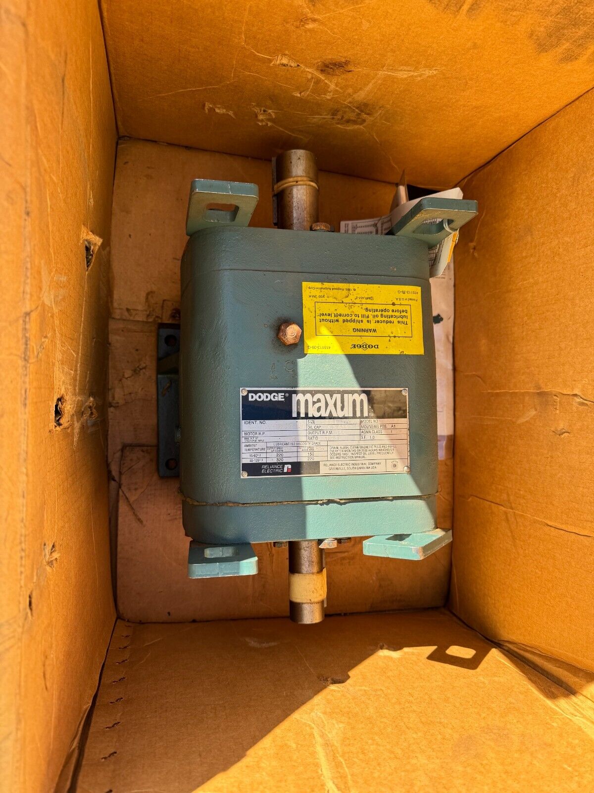 NEW DODGE MAXUM DCR1 INLINE GEAR REDUCER 11.28 RATIO 1529900LD