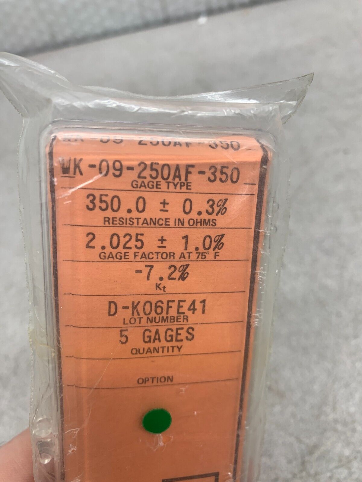 NEW PACK OF 5 MICRO-MEASUREMENTS PRECISION STRAIN GAGES WK-09-250AF-350