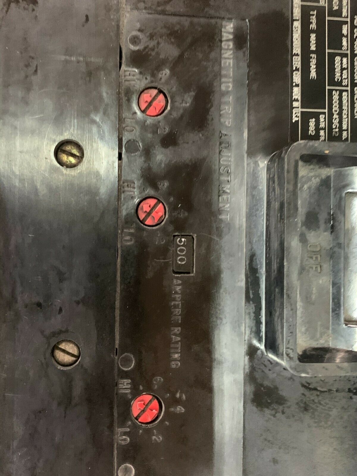 USED WESTINGHOUSE 800 AMP 3 POLE 600 VAC BREAKER 2600D43G12