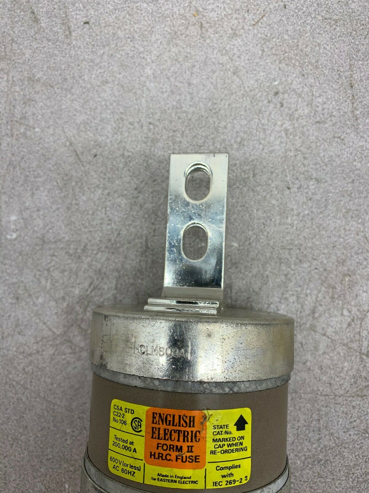 NEW NO BOX ENGLISH ELECTRIC FUSE CLM600A