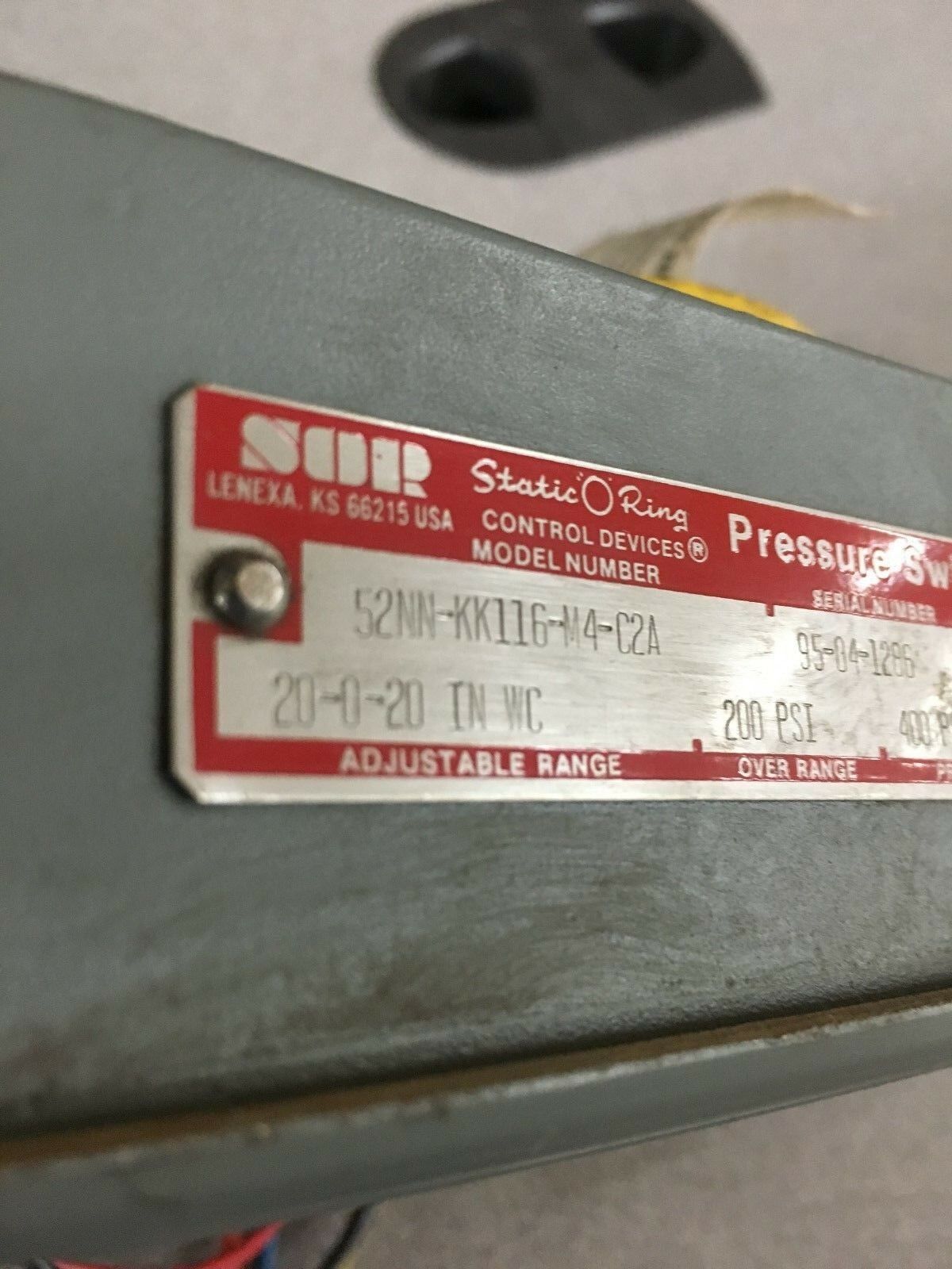 NEW SOR STATIC O RING PRESSURE SWITCH 52NN-KK116-M4-C2A