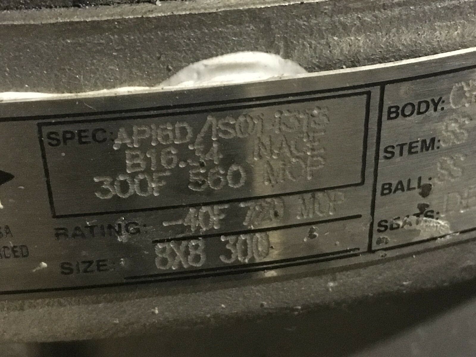 NEW KF FIRE SAFE CF8M 8X8 STAINLESS 8" VALVE AA10816-099XV WITH 7D-33-4186