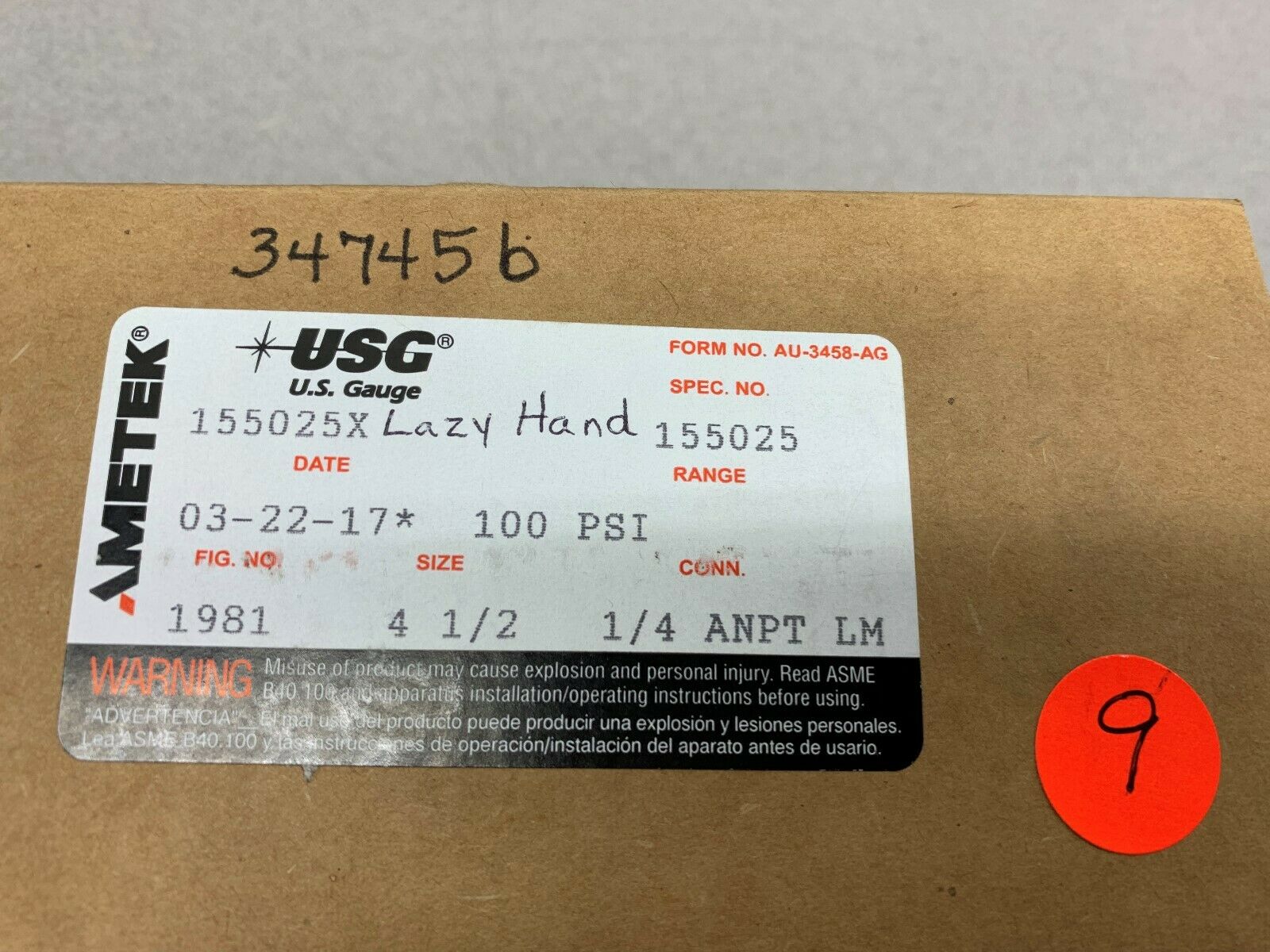 NEW IN BOX METEK GAUGE 155025X