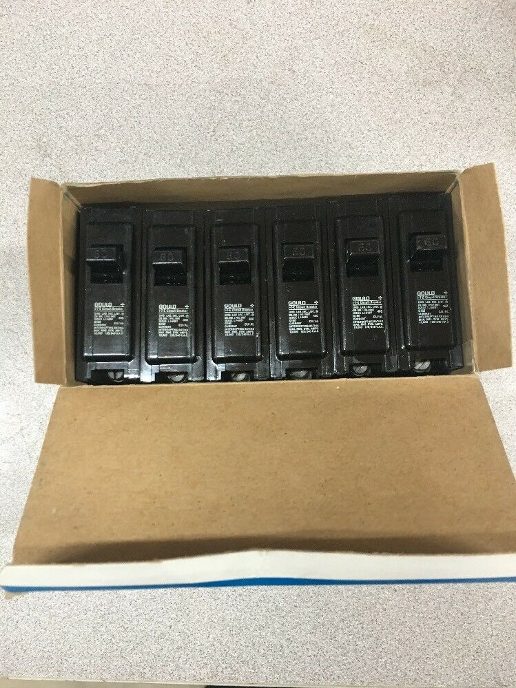 LOT OF 6 NEW IN BOX GOULD 1 POLE 60 AMP CIRCUIT BREAKERS Q160