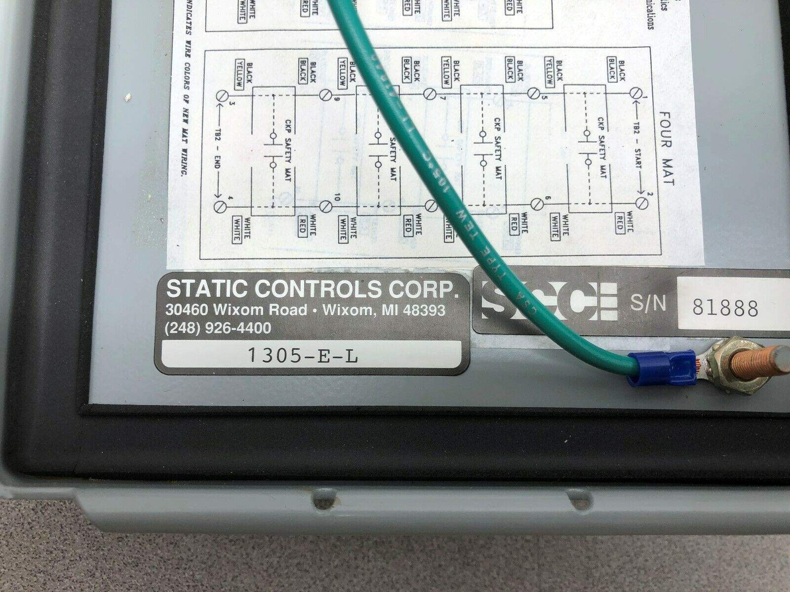 NEW NO BOX SCC MATERIAL FAIL SAFETY MAT CONTROL 1305-5-L