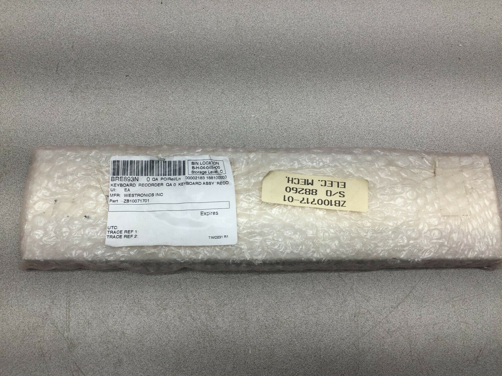 NEW NO BOX WESTRONICS KEYBOARD ASSY ZB10071701