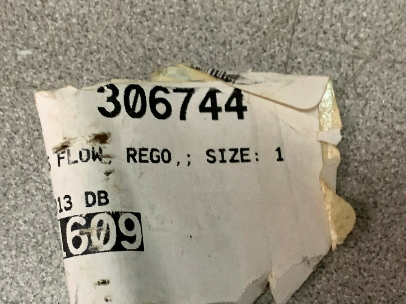 NEW NO BOX REGO EXCESS FLOW VALVE A8013DB