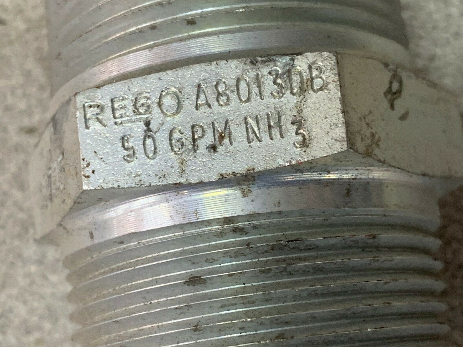 NEW NO BOX REGO EXCESS FLOW VALVE A8013DB