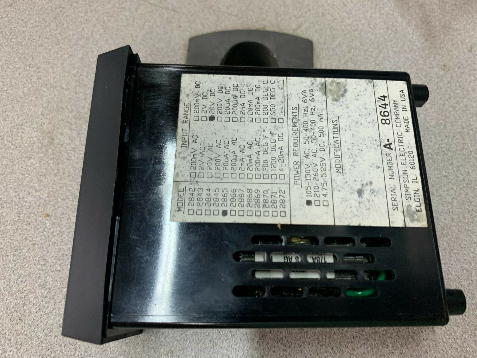 NEW IN BOX SIMPSON PANEL METER 2865