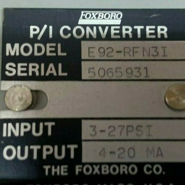 USED FOXBORO P/I CONVERTER E92-RFN3I