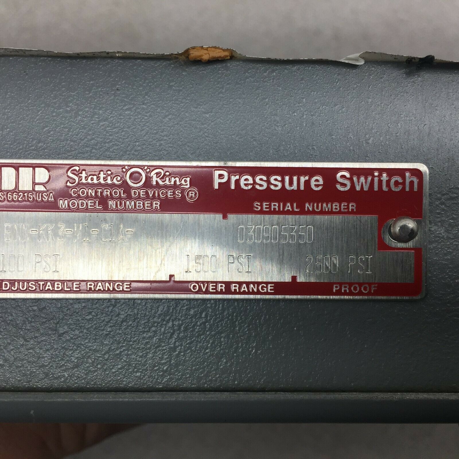 NEW NO BOX SOR 12-100 PSI PRESSURE SWITCH 6NN-KK3-M1-C1A