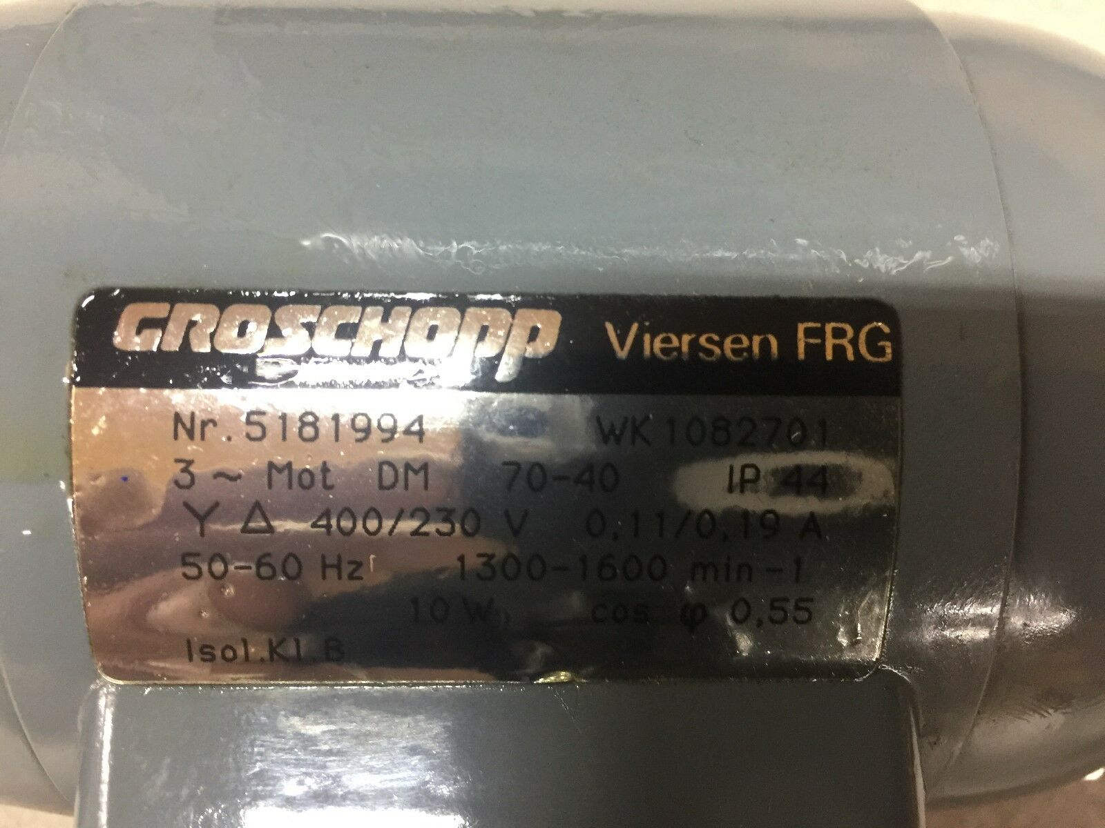 NEW NO BOX CROSCHOPP 3PHASE 230/400V .11/.19A GEARMOTOR 5181994