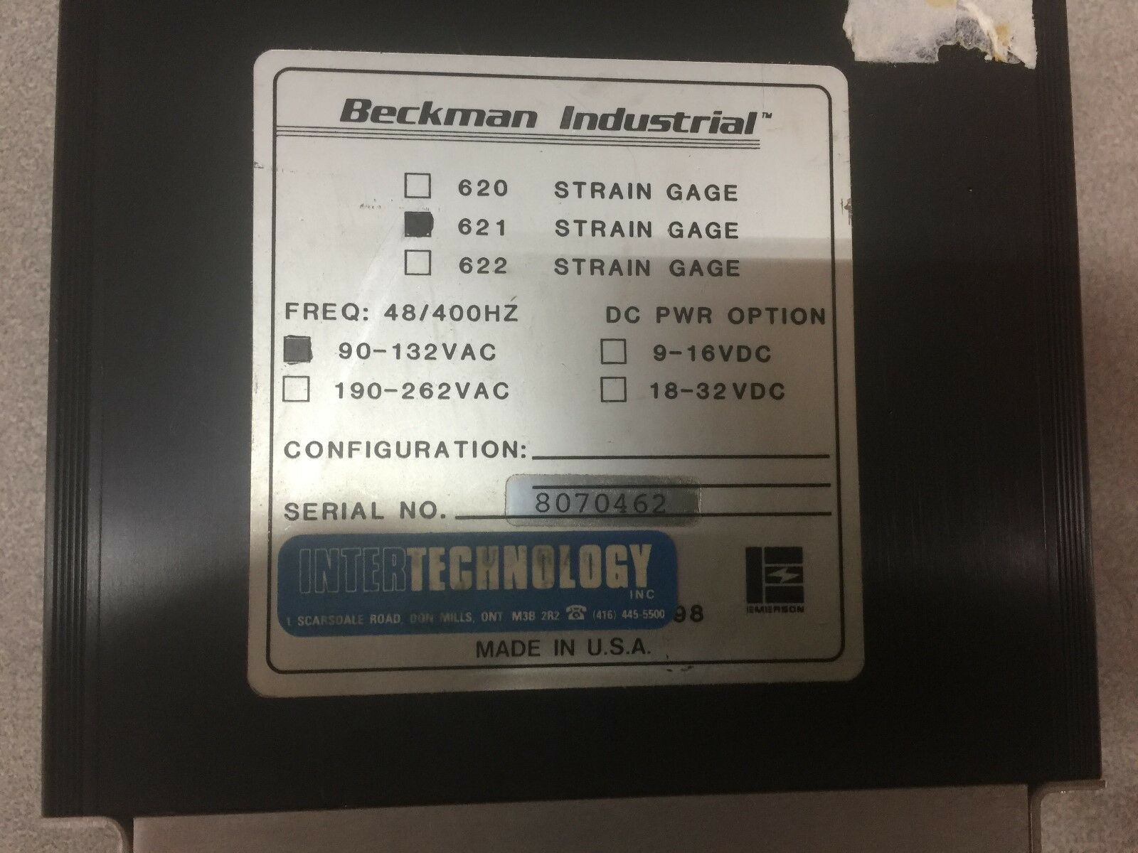 NEW BECKMAN INDUSTRIAL 90-132VAC THERMOCOUPLE 600 SERIES 621