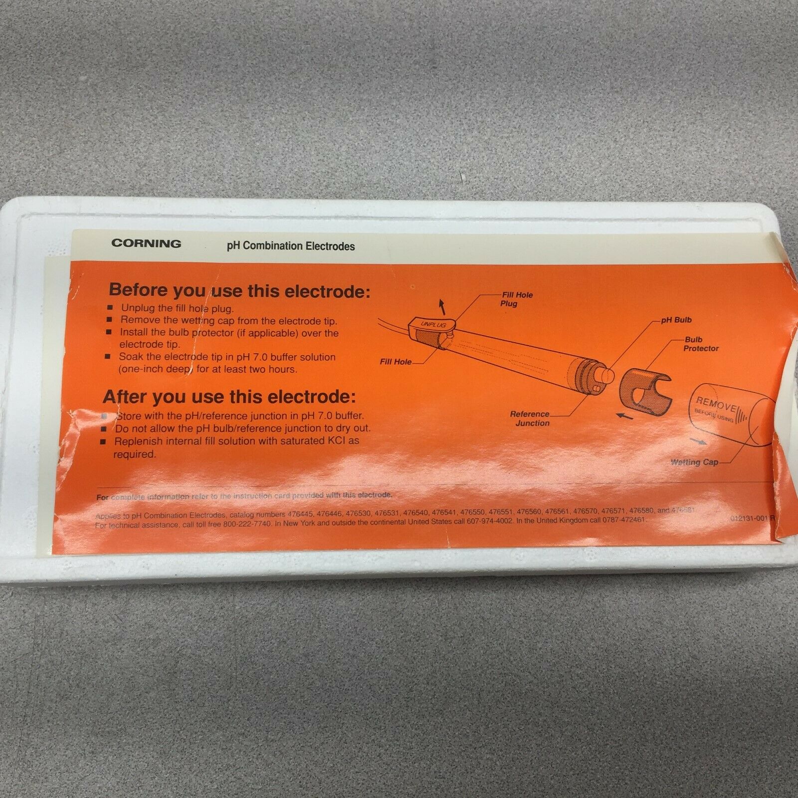 NEW IN BOX CORNING GENERAL PURPOSE COMBINATION ELECTRODE 476531