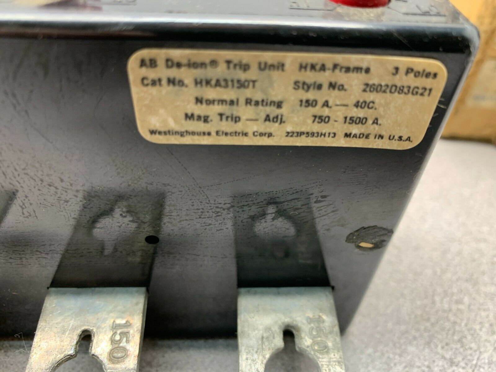 NEW IN BOX WESTINGHOUSE 150AMP TRIP UNIT HKA3150T