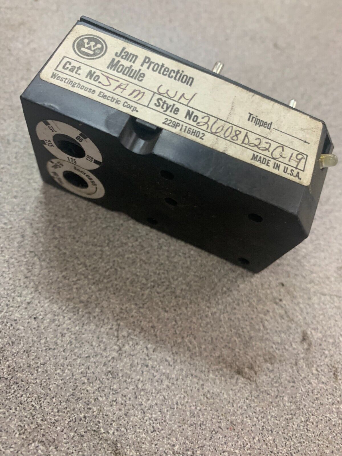 USED WESTINGHOUSE JAM PROTECTION MODULE 2608D22G19