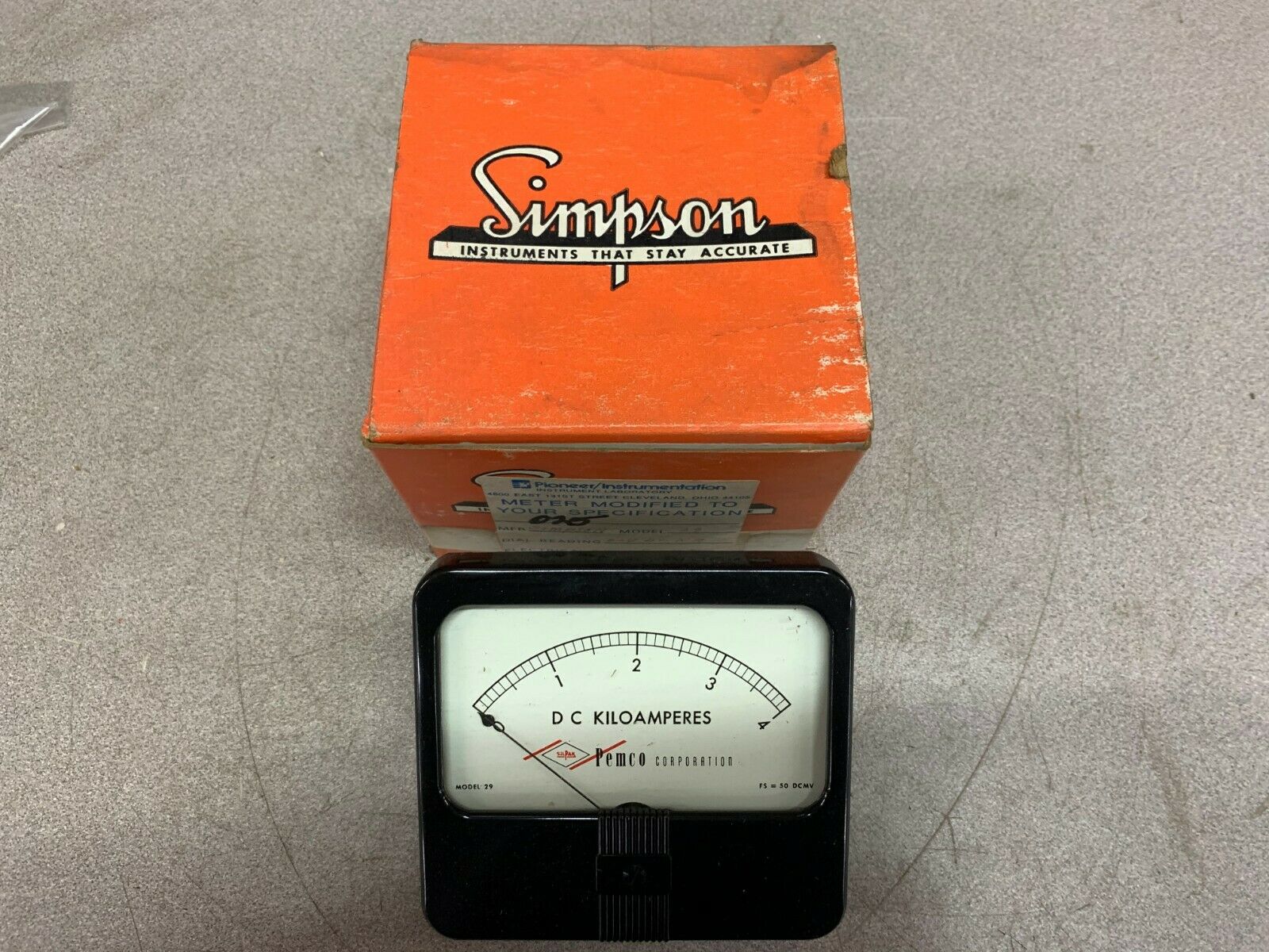 NEW IN BOX SIMPSON 0-4 DCKA METER 29