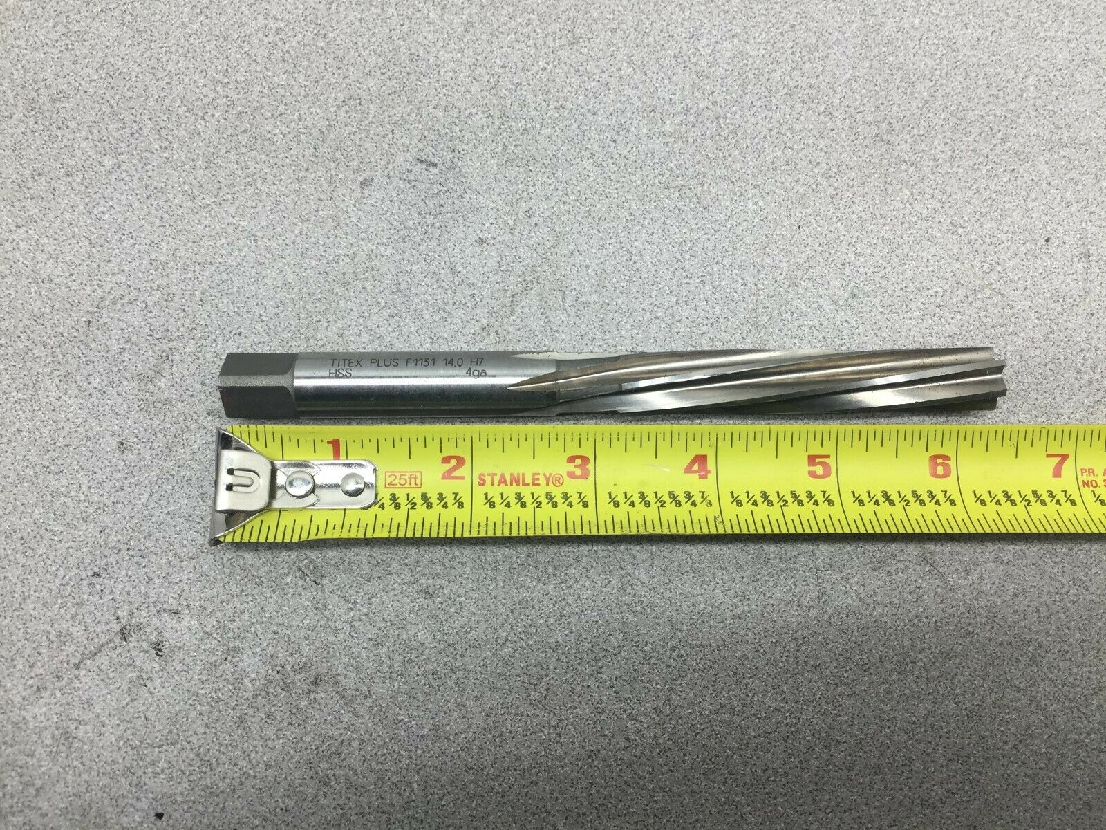 NEW NO BOX TITEX PLUS 14.0 MM H7 HSS 4GA HAND REAMER F1131