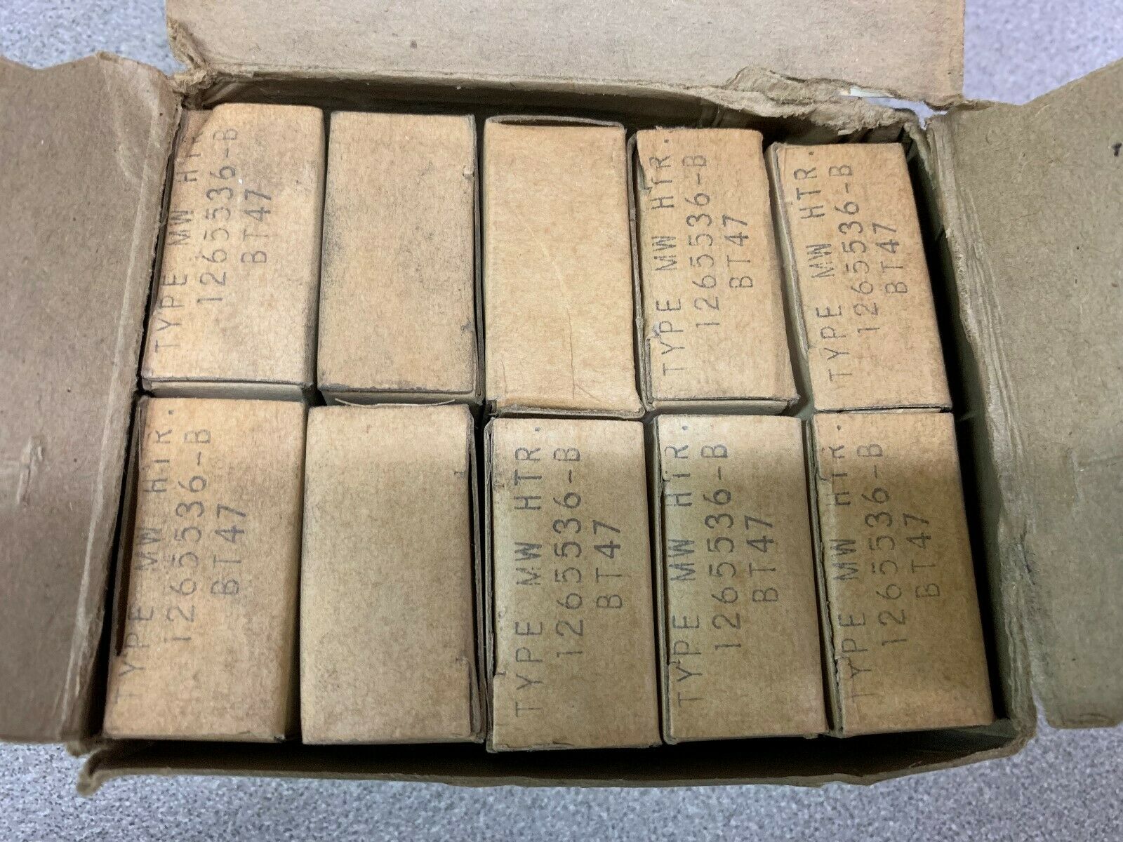 BOX OF 10 NEW IN BOX WESTING HOUSE 1285536 RELAY HEATERS BT47