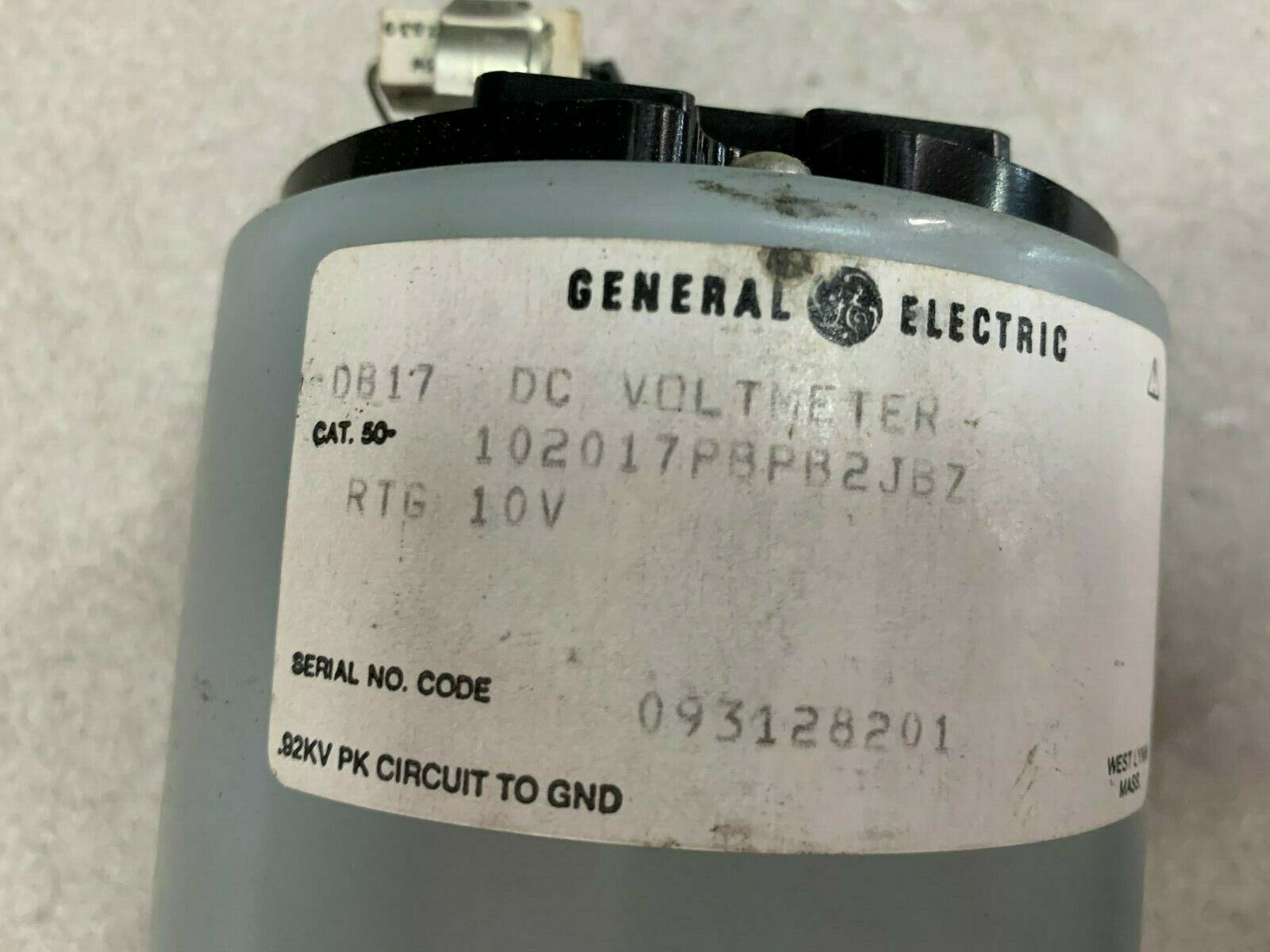 NEW NO BOX GE DC VOLTMETER 50102017PBPB2JBZ