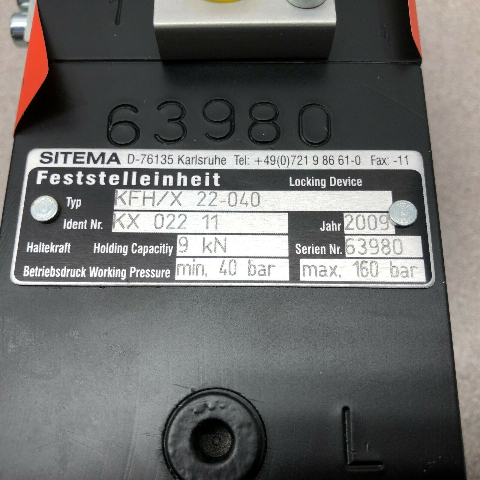 NEW NO BOX SITEMA LOCKING DEVICE KFH/X 22-040