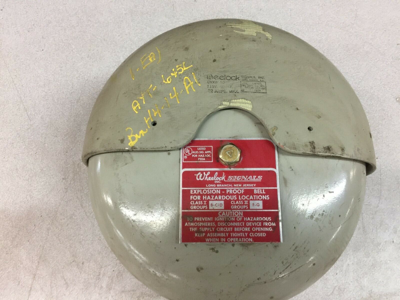 NEW NO BOX WHEELOCK 115 VAC EXPOLSINON PROOF VIBRATING BELL CVX10-115-S