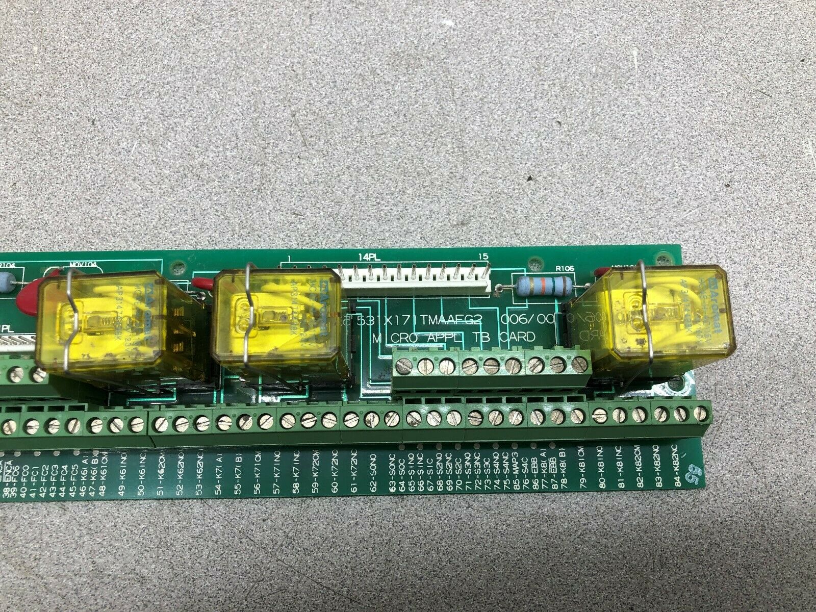 USED GE FANUC MICRO APPLICATION TB TERMINAL RELAY CARD F31X171TMAAF / 531X171T
