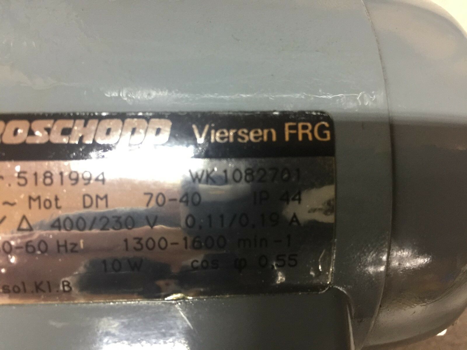 NEW NO BOX CROSCHOPP 3PHASE 230/400V .11/.19A GEARMOTOR 5181994