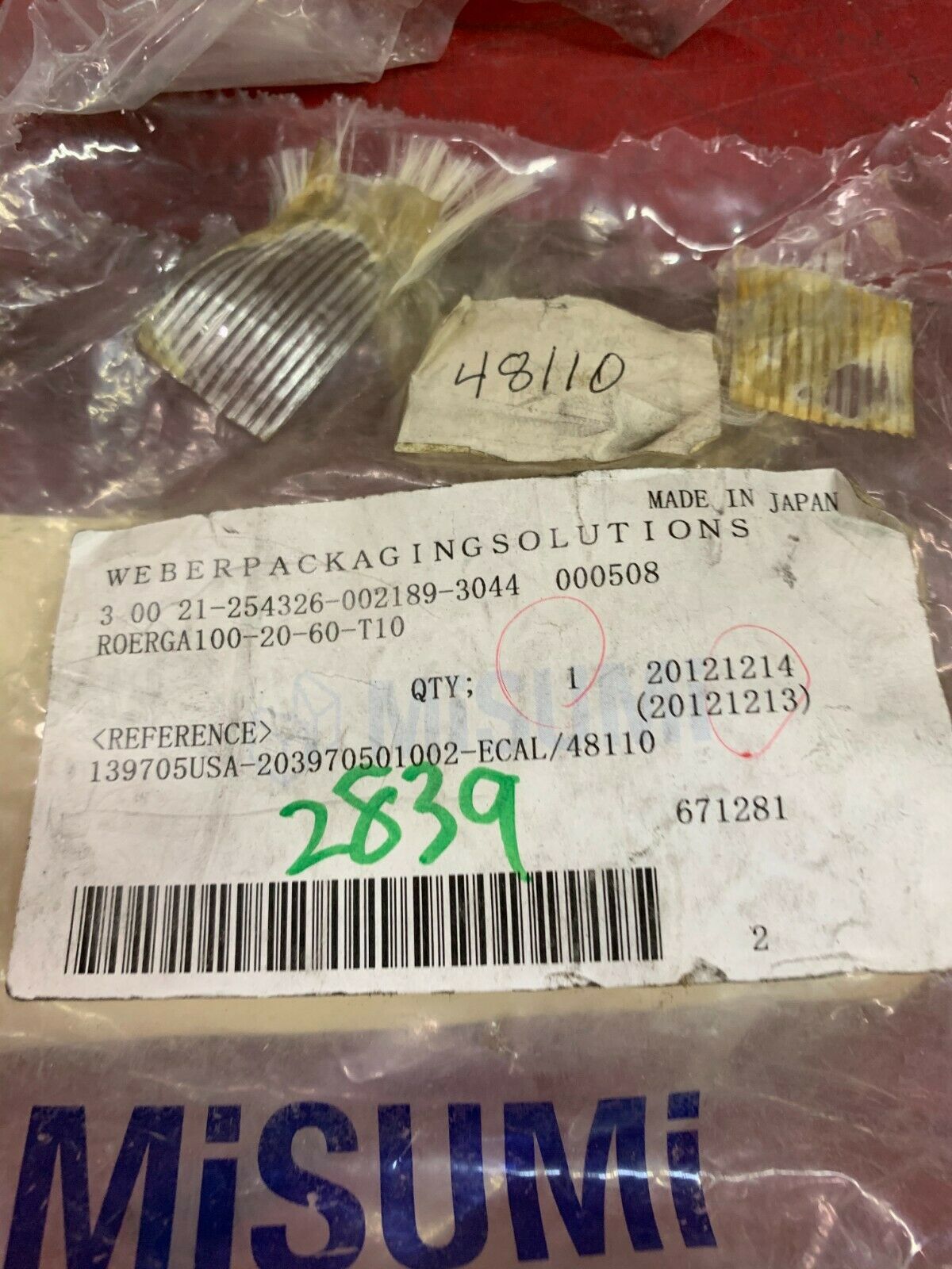 NEW NO BOX MISUMI ROLLER ROERGA100-20-50-T10