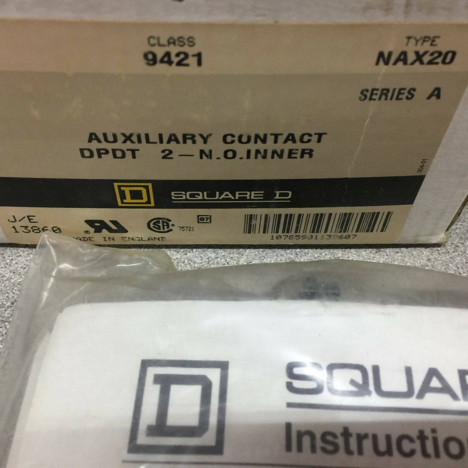 NEW IN BOX OF 4 SQUARE D AUXILIARY CONTACTS 9421 NAX20