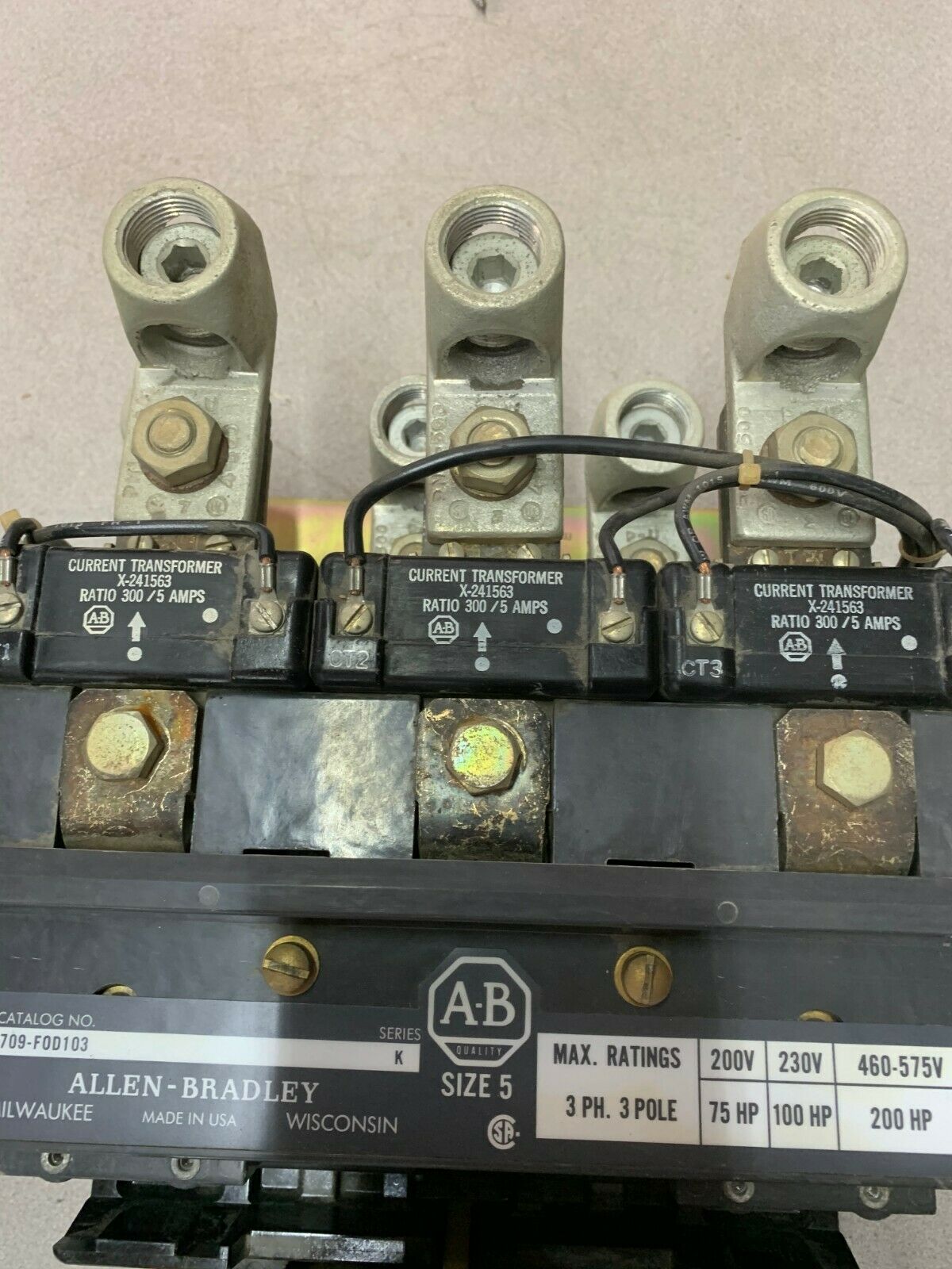 NEW NO BOX ALLEN-BRADLEY SIZE 5 STARTER WITH 380-440V. COIL 709-FOD103 SERIES K