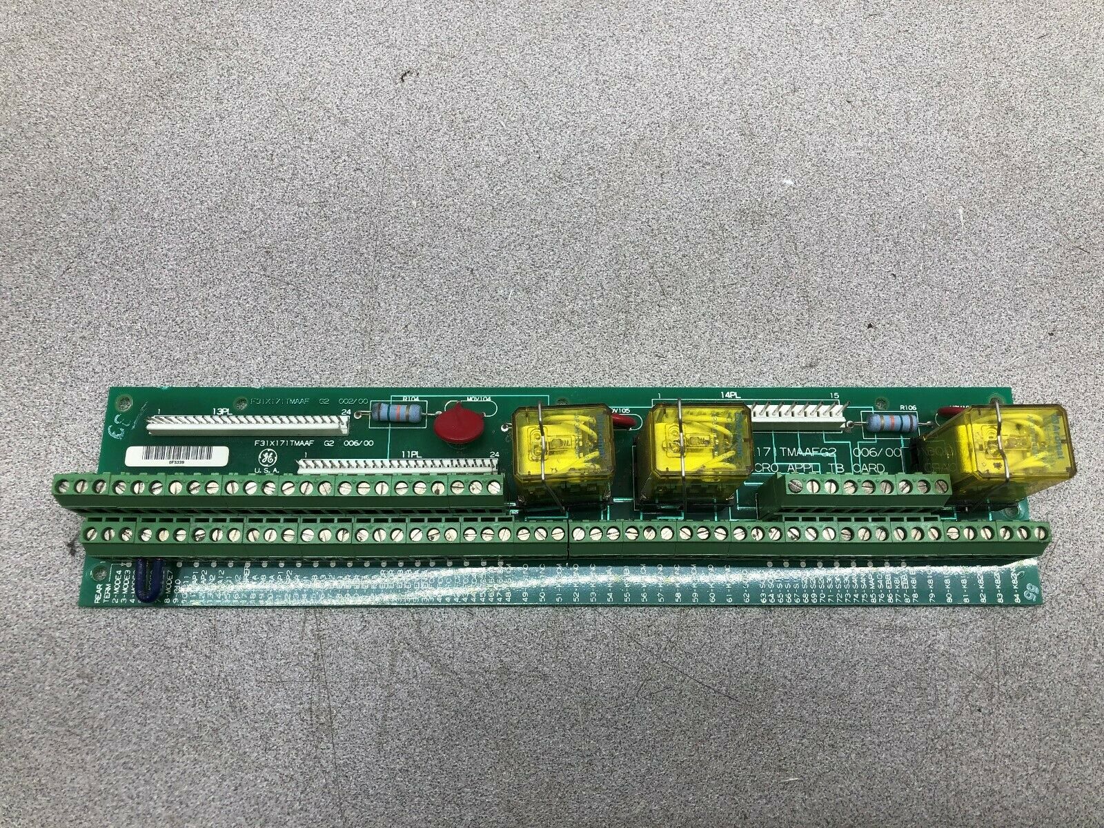 USED GE FANUC MICRO APPLICATION TB TERMINAL RELAY CARD F31X171TMAAF / 531X171T