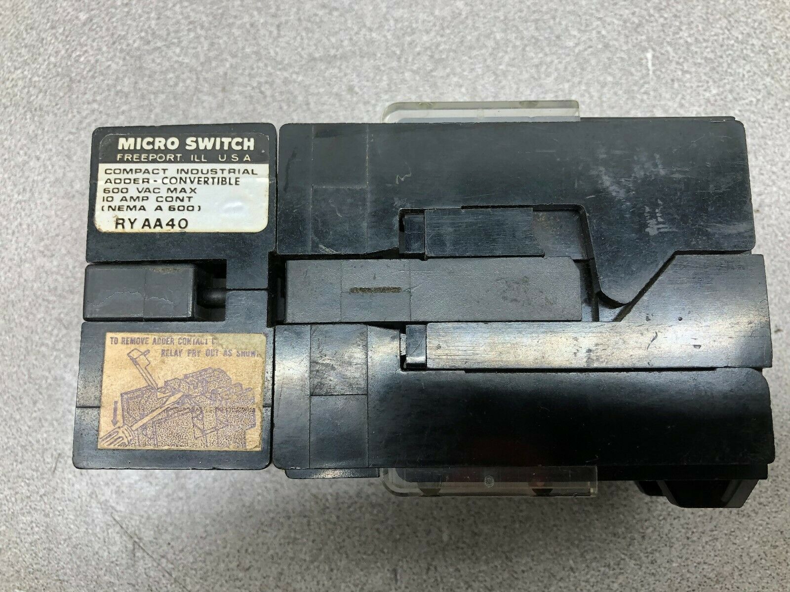 USED MICRO SWITCH 10 AMP 600 VAC MAX 120 VAC COIL 8 POLE CONVERTABLE CONTACTOR